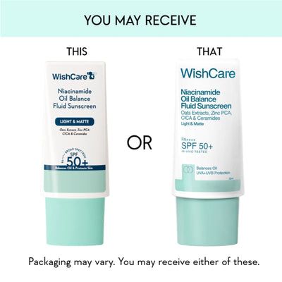 WishCare Niacinamide Oil Balance Fluid Face Sunscreen for Oily Skin with SPF50 PA++++ In-Vivo Tested