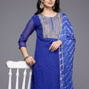 Dhiyona VA Women'sLeheriya Printed Zari Kurta With Trousers & Dupatta