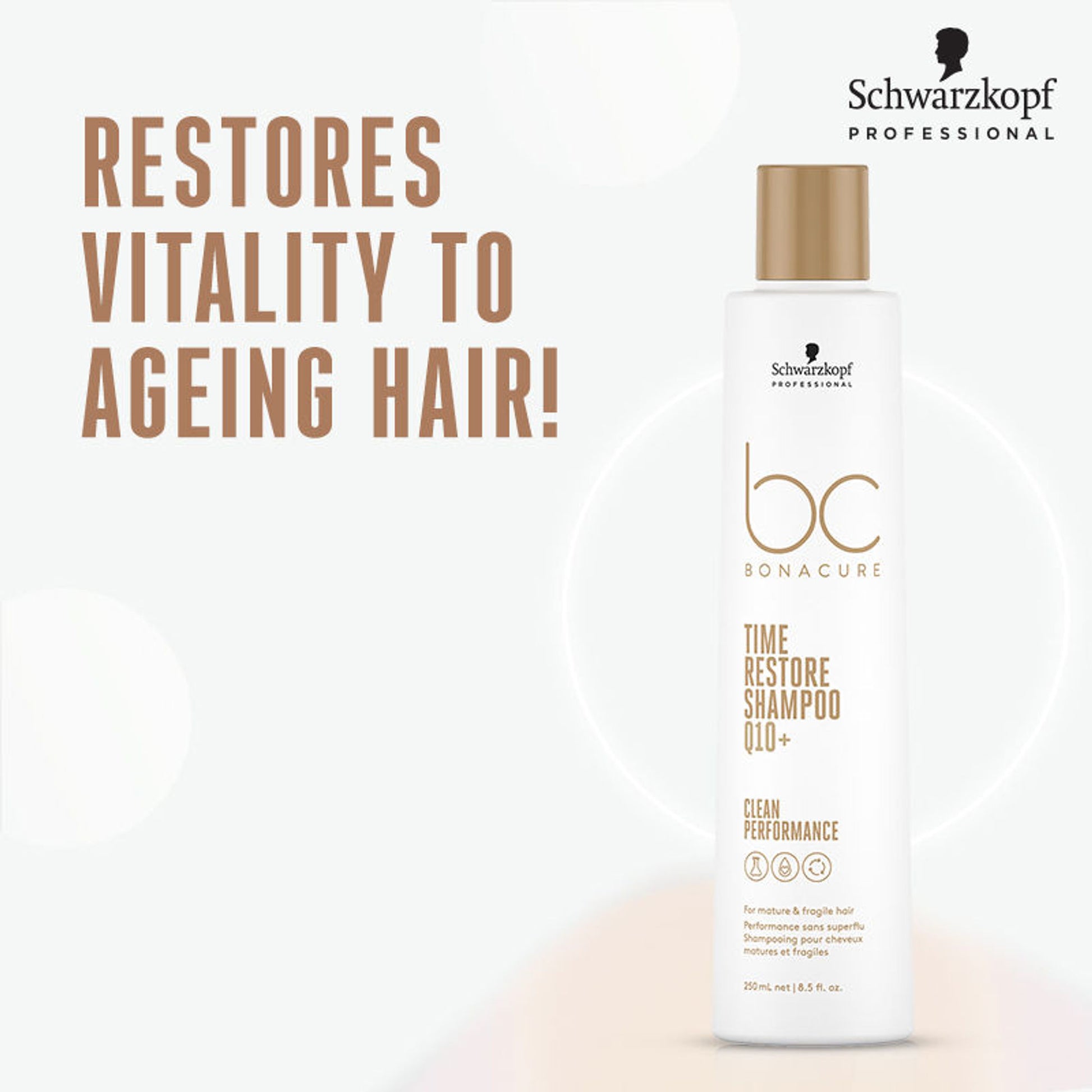 Schwarzkopf Professional Bonacure Time Restore Shampoo With Q10+ - For Mature Hair
