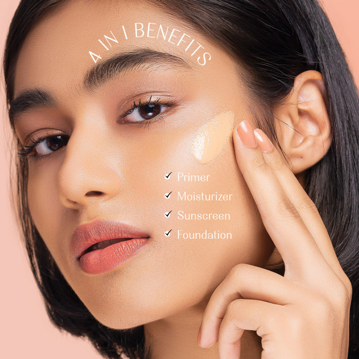 LoveChild Masaba Skip Everything Serum Skin Tint SPF 20 in Easy Expresso, liquid foundation for all skin types with Vitamin E.