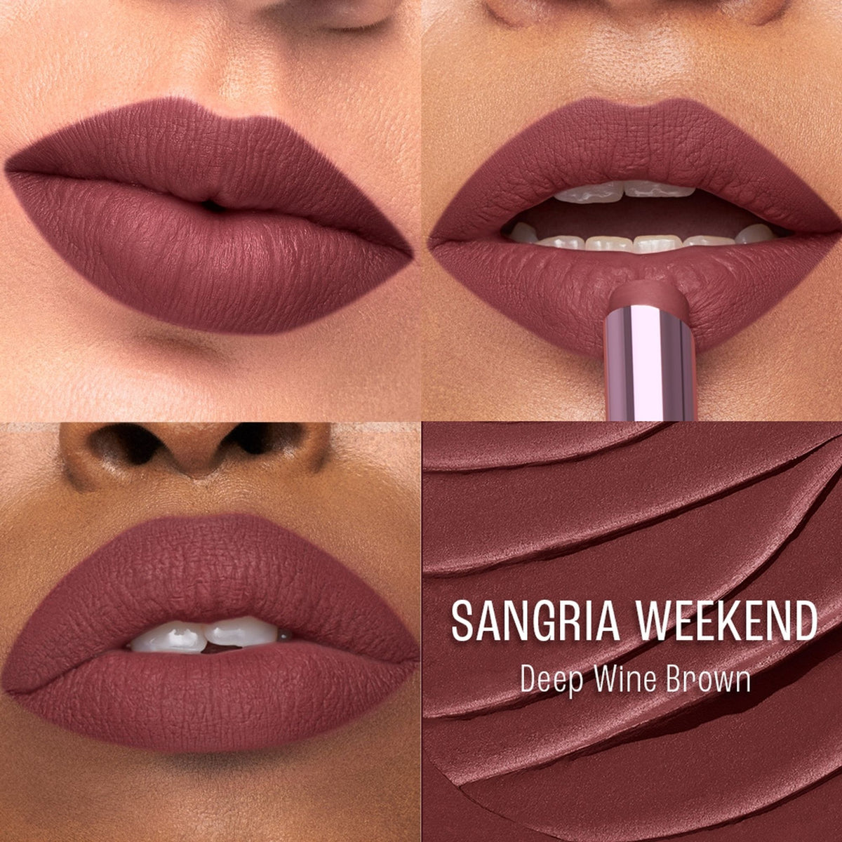 Lakme 9To5 Lip Tattoo Matte Slim Stick in MM3 Sangria Weekend, showcasing a deep red lipstick with sleek packaging.