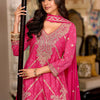 Dhiyona IE Paisley Embroidered Sequinned Chinon Straight Kurta With Palazzos & Dupatta