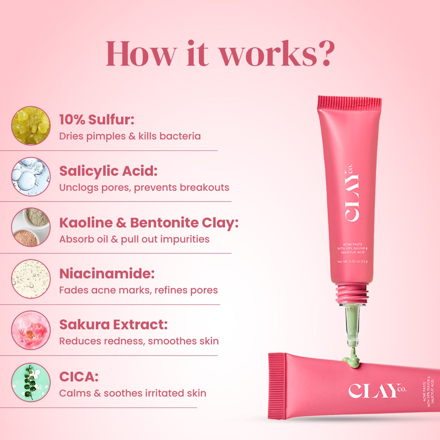 ClayCo Acne Paste With 10% Sulfur & Salicylic Acid