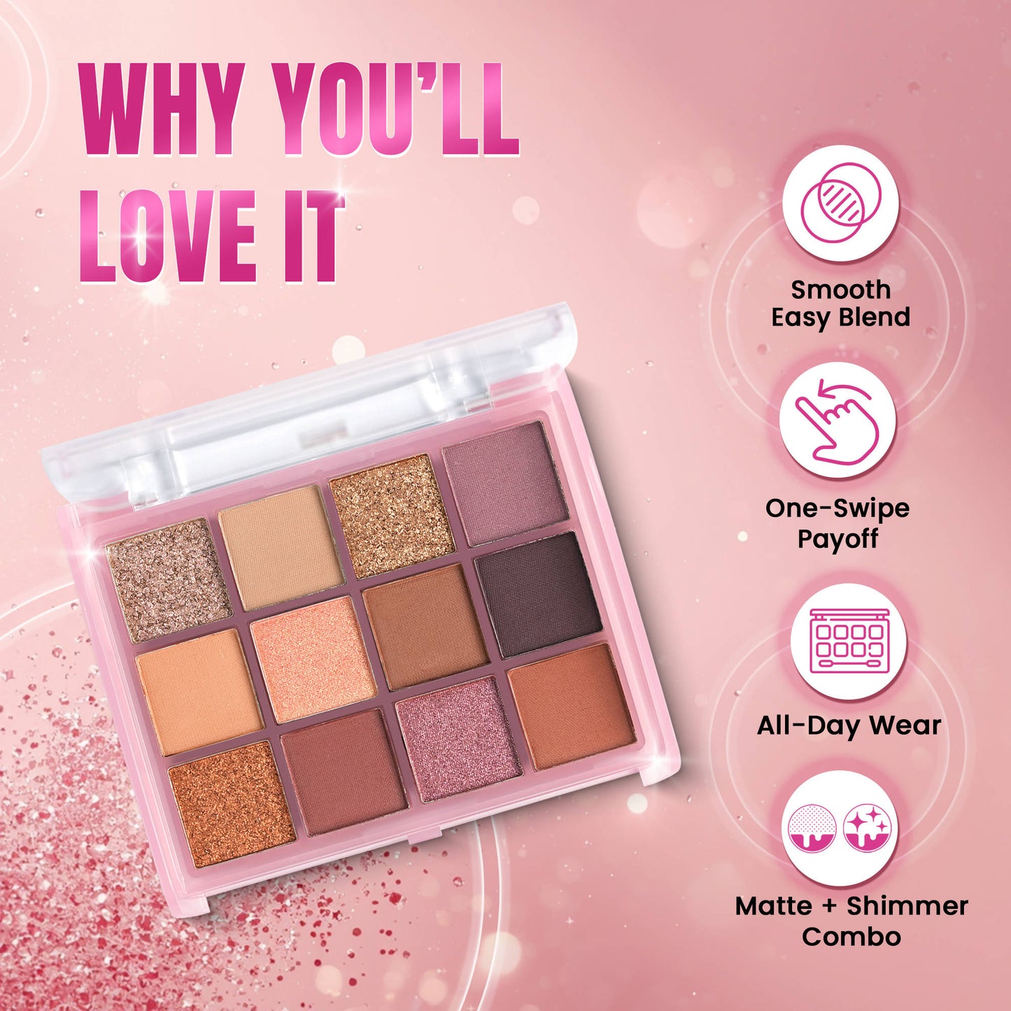 Fashion Colour Te Amo 12 Shade Eyeshadow Palette - Shade 02