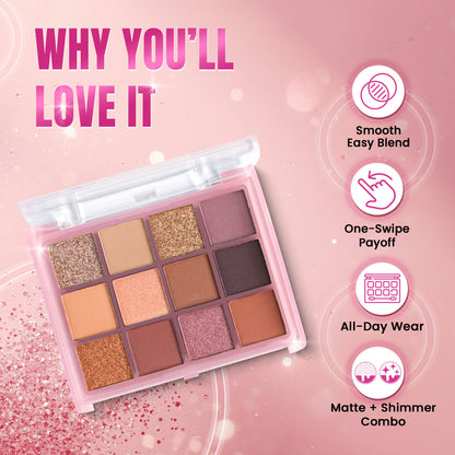 Fashion Colour Te Amo 12 Shade Eyeshadow Palette - Shade 03