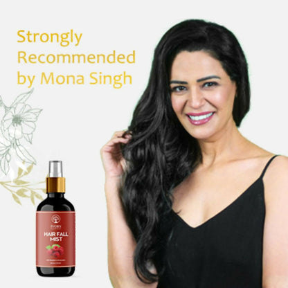 Ivory Natural hair spray for long hair, featuring a spray bottle with natural hair mist to promote growth, strengthen follicles, and restore shine.