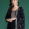 Dhiyona IE Ethnic Motifs Embroidered Regular Sequinned Kurta with Trousers & Dupatta