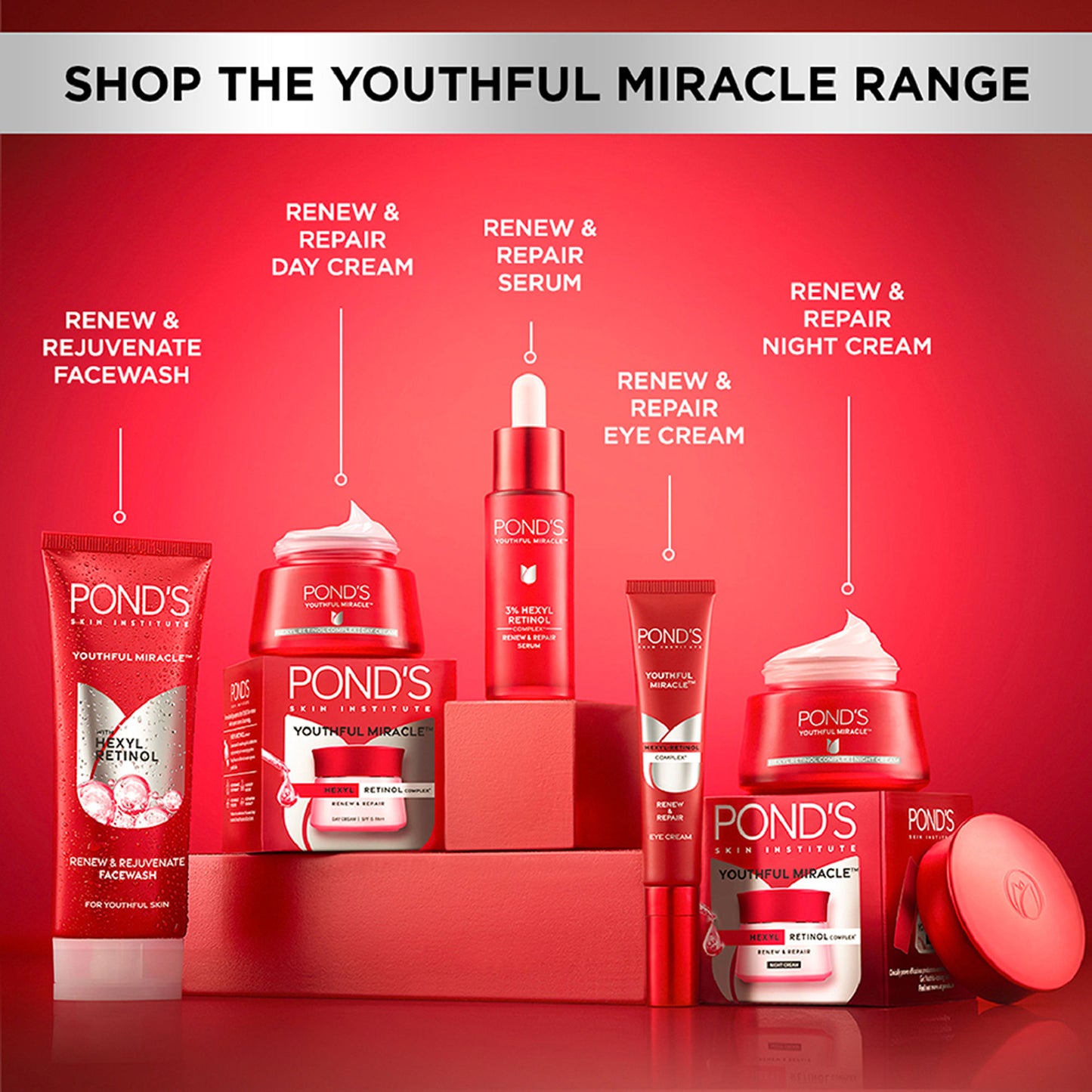Ponds Youthful Miracle Hexyl Retinol Complex, Renew & Repair Serum