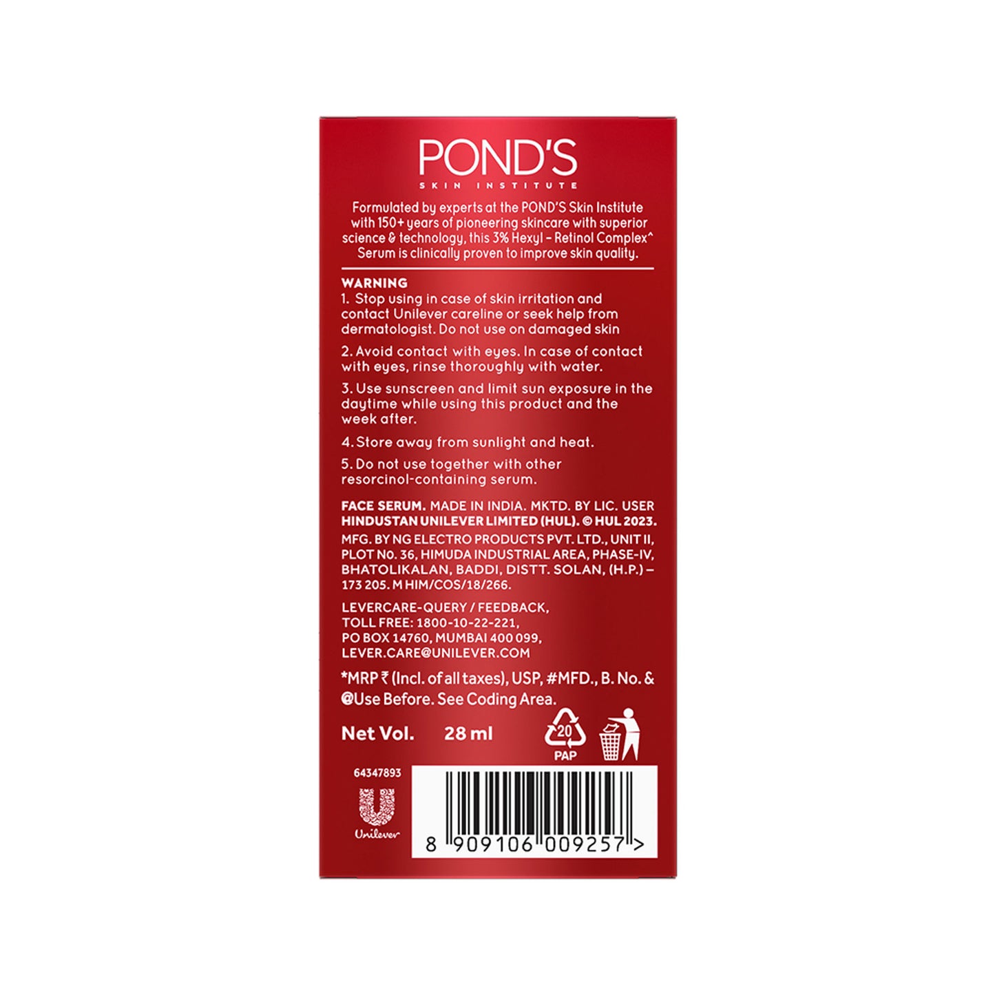 Ponds Youthful Miracle Hexyl Retinol Complex, Renew & Repair Serum
