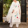 Dhiyona IE Floral Embroidered Pure Cotton Straight Kurta With Trousers & Dupatta
