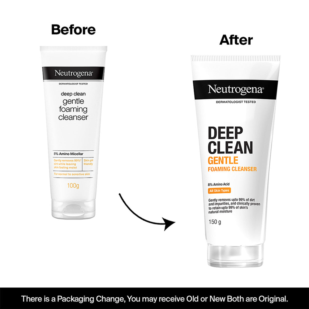 Neutrogena Deep Clean Gentle Foaming Cleanser - Moisturizing Face Wash for Normal to Sensitive Skin