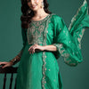 Dhiyona IE Ethnic Motifs Zari Embroidered Kurta with Trousers & With Dupatta