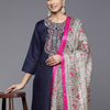 Dhiyona VA Women'sFloral Embroidered Sequinned Kurta With Trousers & Dupatta
