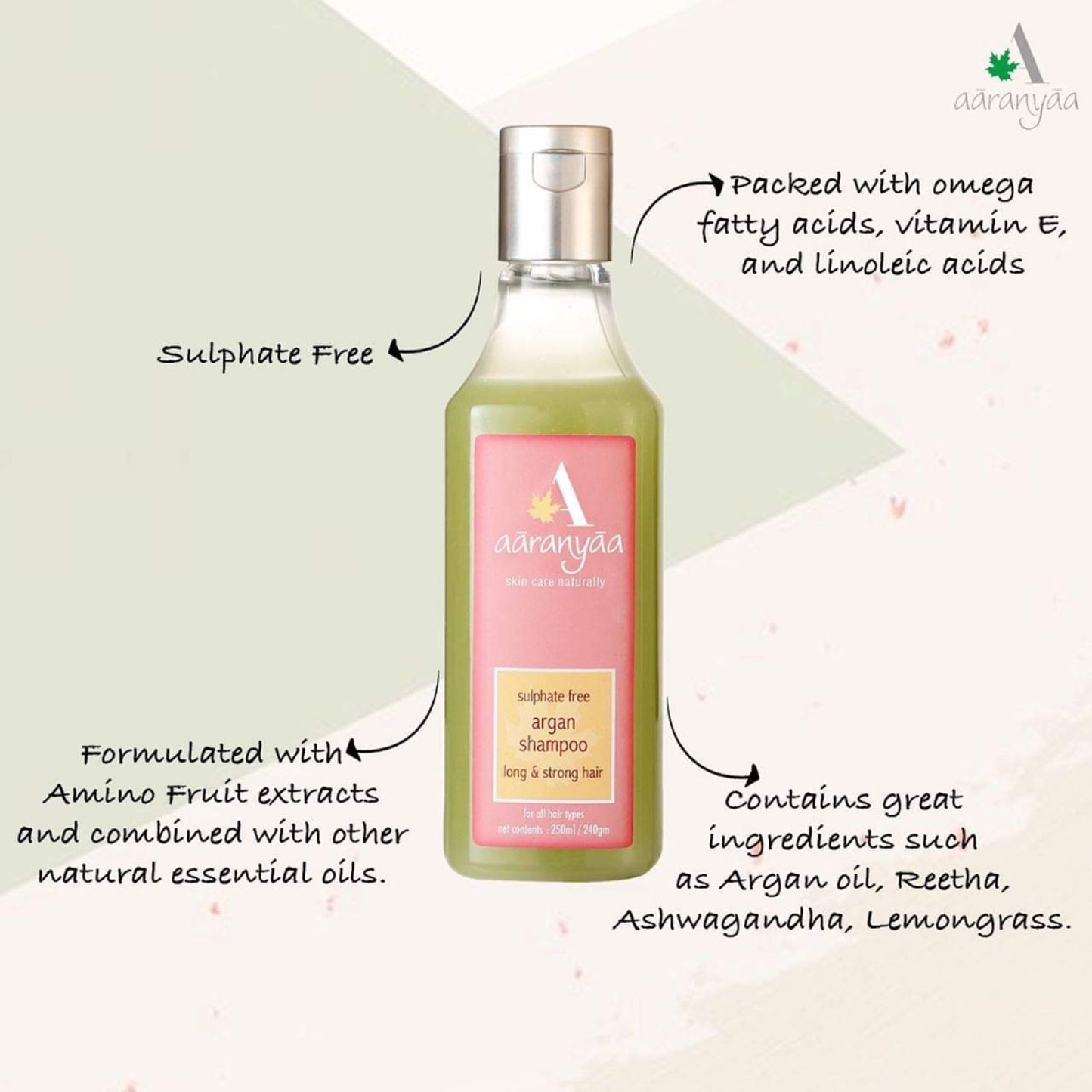Aaranyaa Sulphate Free Argan Shampoo