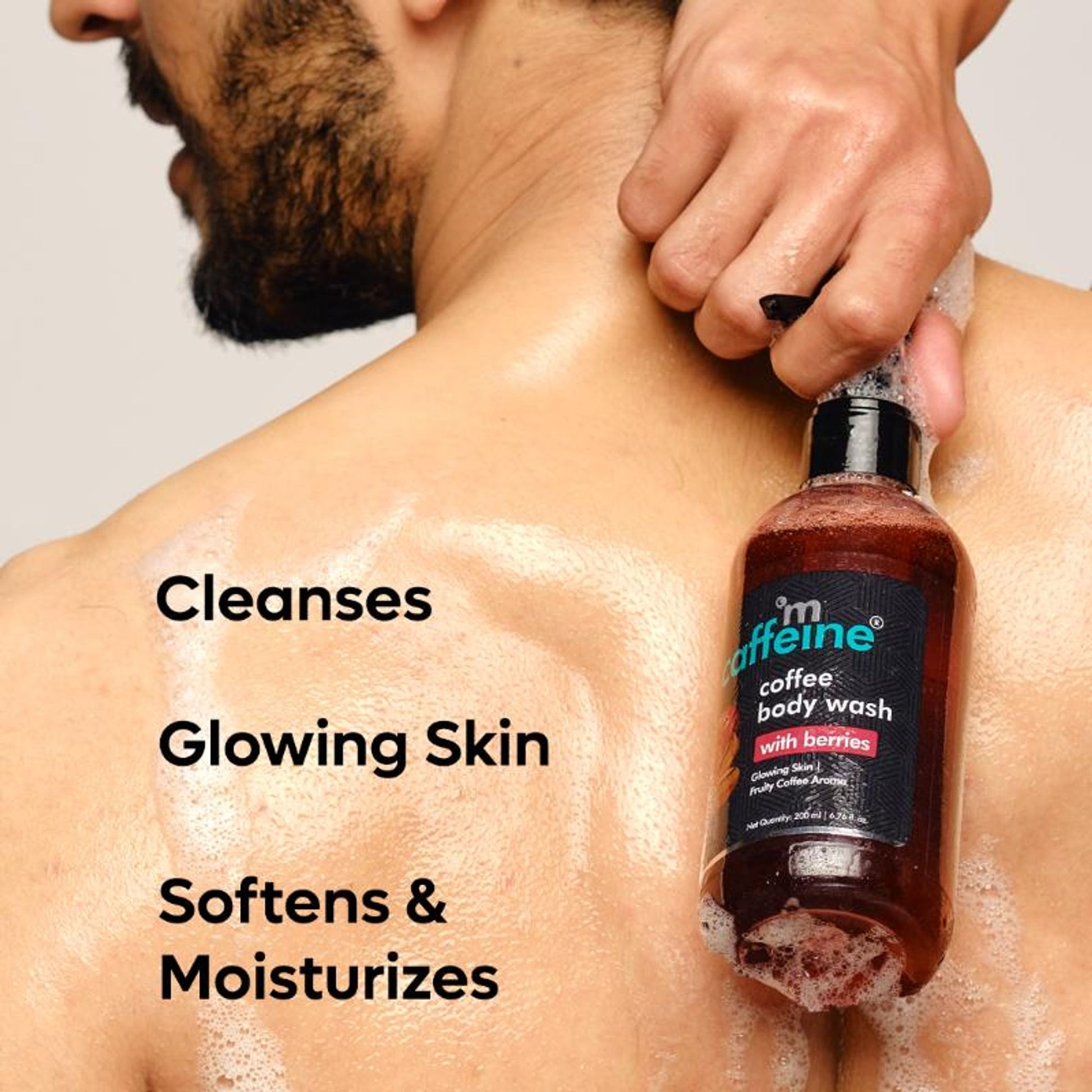 MCaffeine Coffee & Berries Body Wash for Soft, Glowing Skin and Tan Removal enriched with Vitamin E