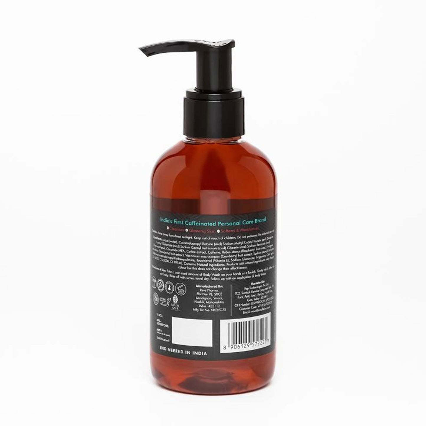 MCaffeine Coffee & Berries Body Wash for Soft, Glowing Skin and Tan Removal enriched with Vitamin E