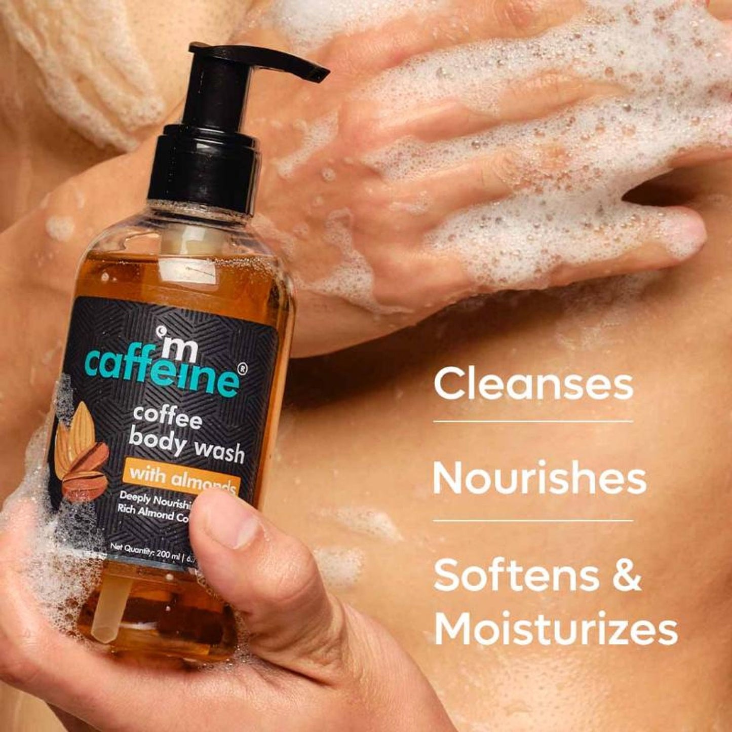 MCaffeine Coffee Body Wash with Almonds De-Tan & Deep Cleansing Shower Gel in Chocolatey Aroma