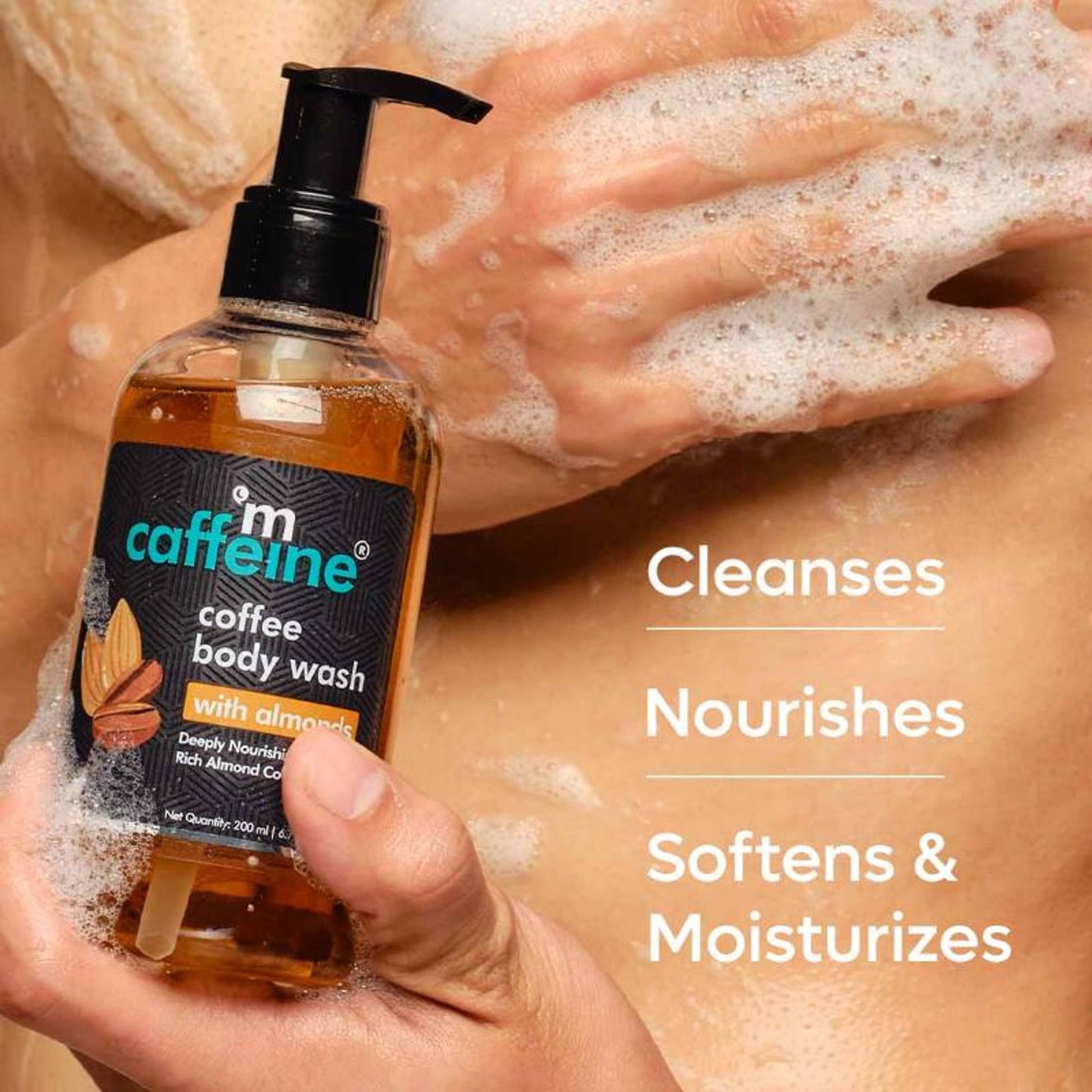 MCaffeine Coffee Body Wash with Almonds De-Tan & Deep Cleansing Shower Gel in Chocolatey Aroma
