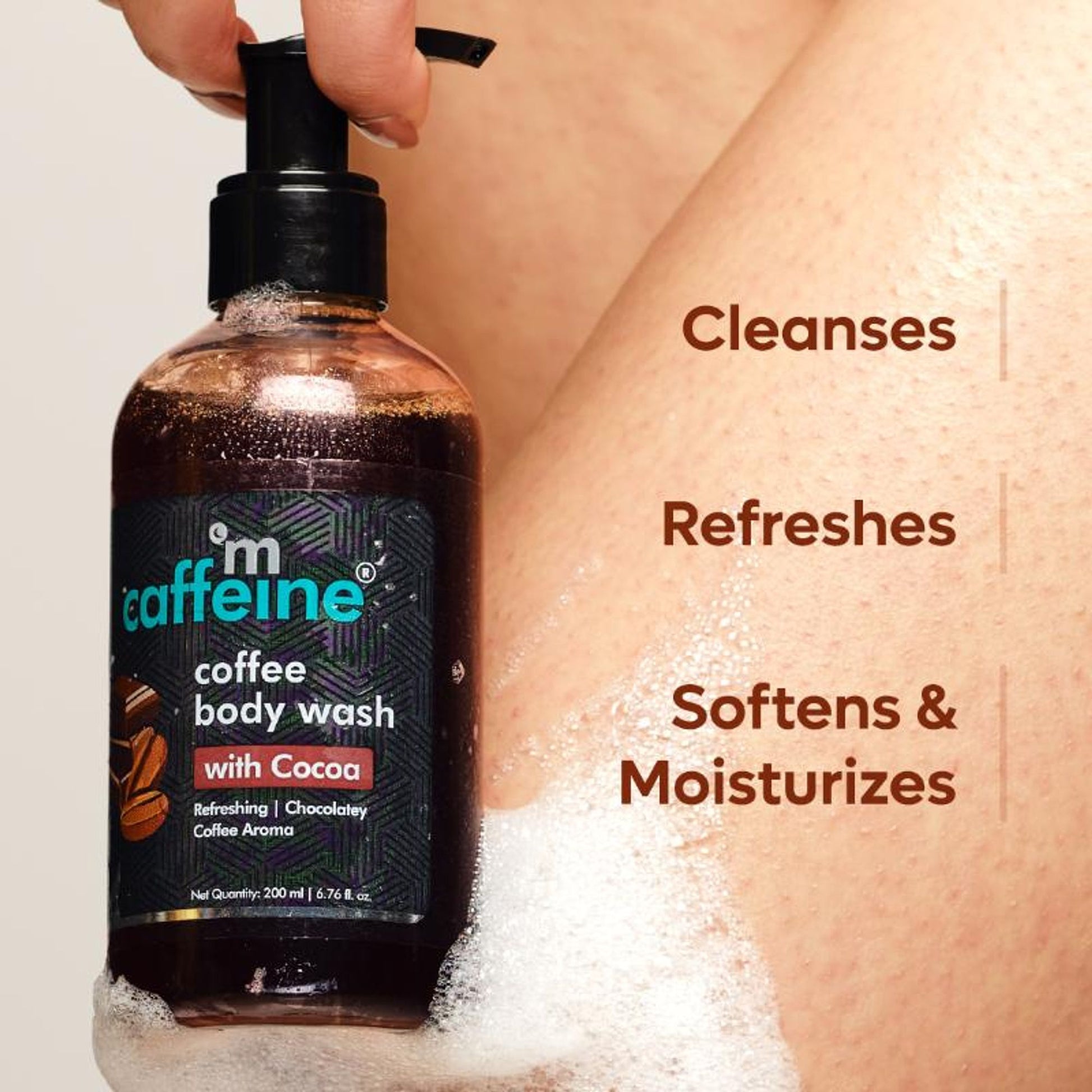 MCaffeine Coffee Body Wash with Cocoa De-Tan & Deep Cleansing Shower Gel in Chocolatey Coffee Aroma