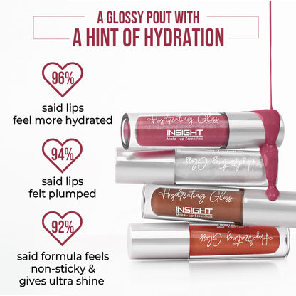 Insight Cosmetics Hydrating Gloss, Non Sticky, Ultra Shiny Lips - Peach Plum