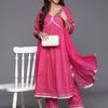 Dhiyona VA Women's Leheriya Printed Empire Gotta Patti Pure Cotton Kurta with Trousers & With Dupatta