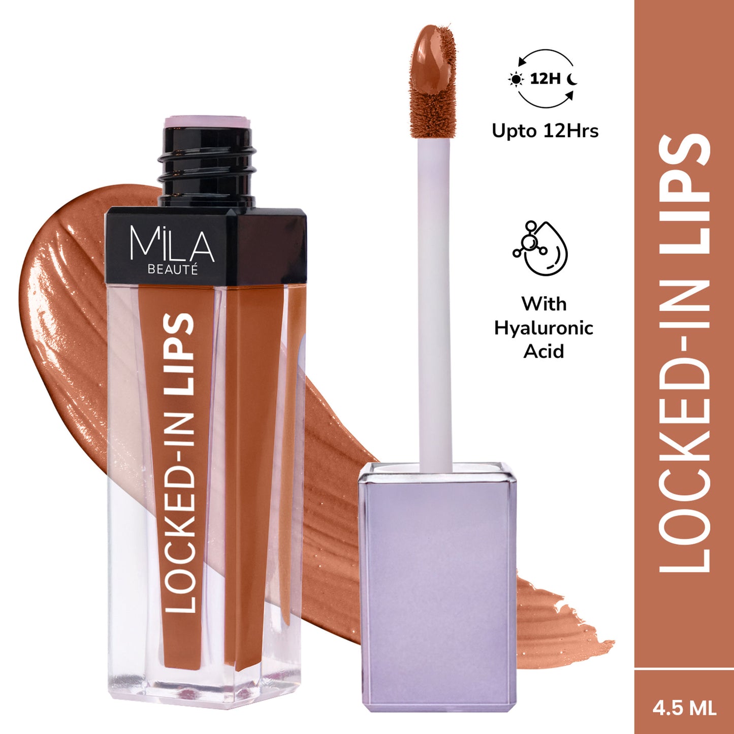 Mila Beauté 12 Hr Non-Transfer Locked-In Liquid Lipstick - 04 Toffee