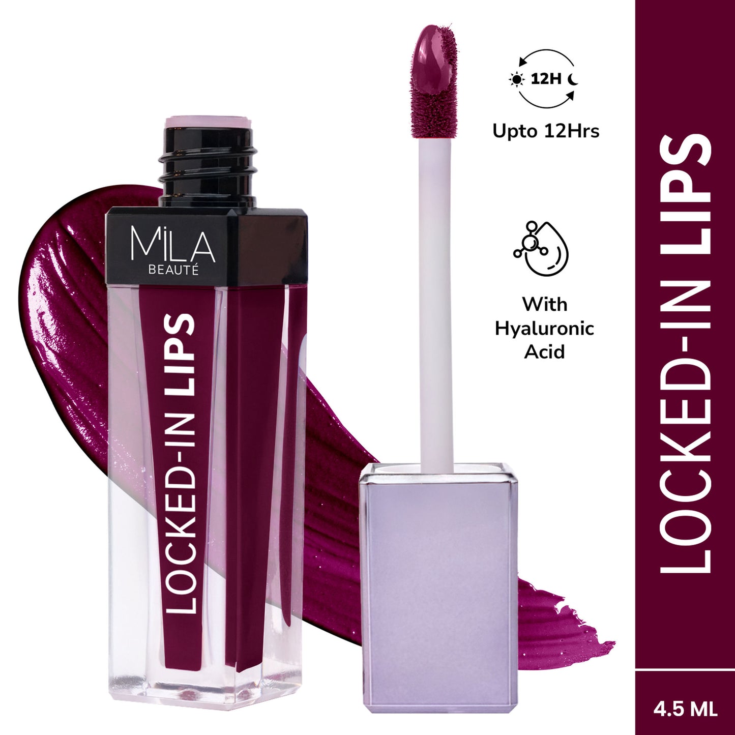 Mila Beauté 12 Hr Non-Transfer Locked-In Liquid Lipstick - 13 Blackcurrant Cake
