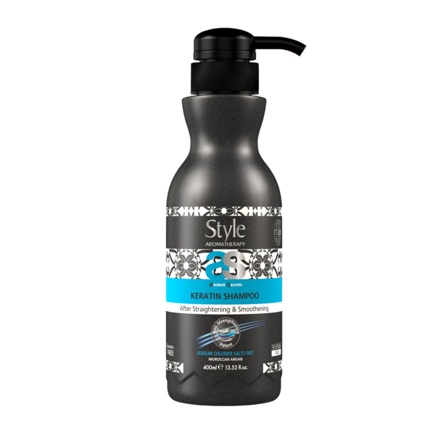 Style Aromatherapy Professional Keratin Shampoo with Argan, Jojoba & Chamomile - SLS/SLES-Free