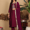 Dhiyona VA Women'sEthnic Motifs Embroidered Regular Kurta with Trousers & Dupatta