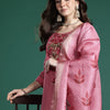 Dhiyona IE Floral Embroidered Thread Work Kurta with Trousers & With Dupatta