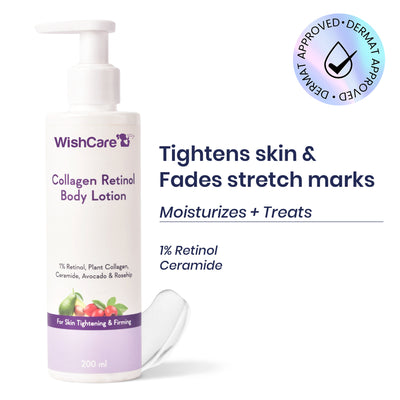 WishCare Collagen 1% Retinol Anti-Ageing Body Lotion With Niacinamide For Skin Tightening & Firming