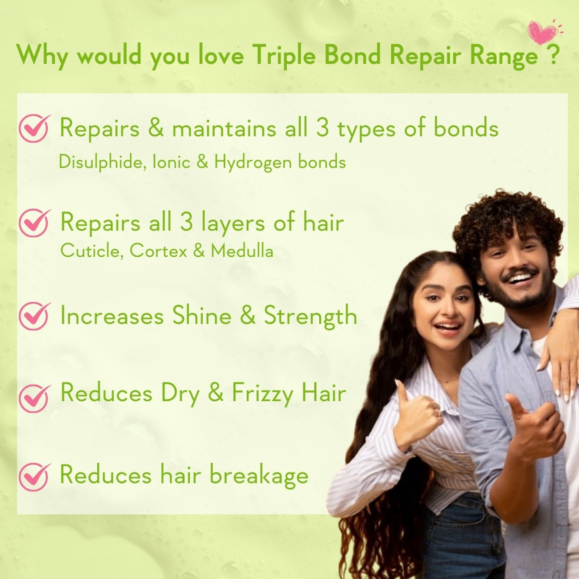 Wishcare Triple Bond Repair Shampoo for Dry & Frizzy Hair-Repairs Damaged Hair-Reduces Hair Breakage