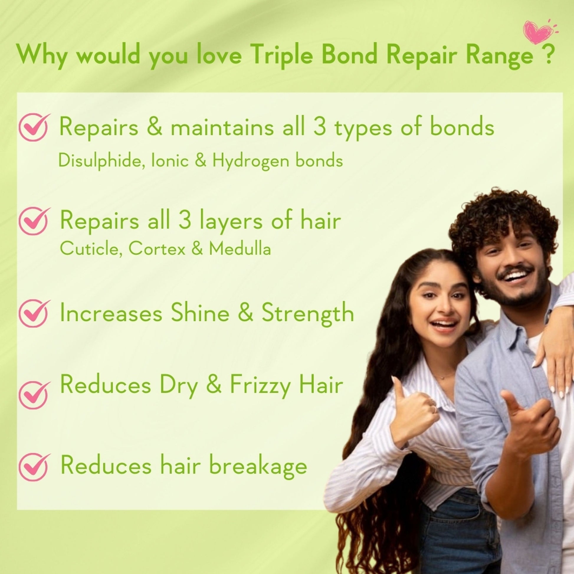 WishCare Triple Bond Repair Booster Hair Serum for Dry & Frizzy Hair-Repairs Damaged Hair-Adds Shine