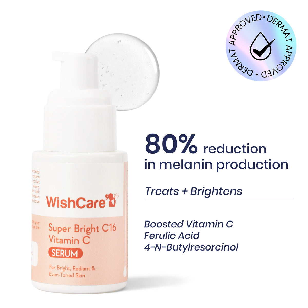 WishCare Super Bright C16 Vitamin C Face Serum for Glowing Skin- Reduces Pigmentation & Dark Spots