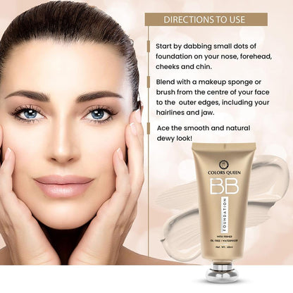 Colors Queen BB Oil Free Liquid Foundation With Primer - Ivory-01