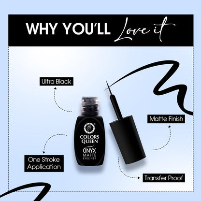 Colors Queen Onyx Matte Waterproof Eyeliner - Black