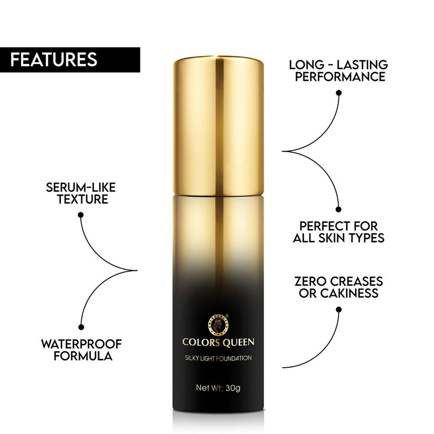 Colors Queen Silky Light Foundation - White Ivory-01