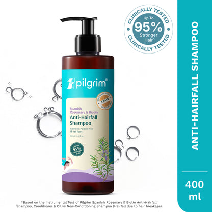 Pilgrim Spanish Rosemary & Biotin Anti Hairfall Control Shampoo Reduce Hairfall Upto 95% Strong Hair