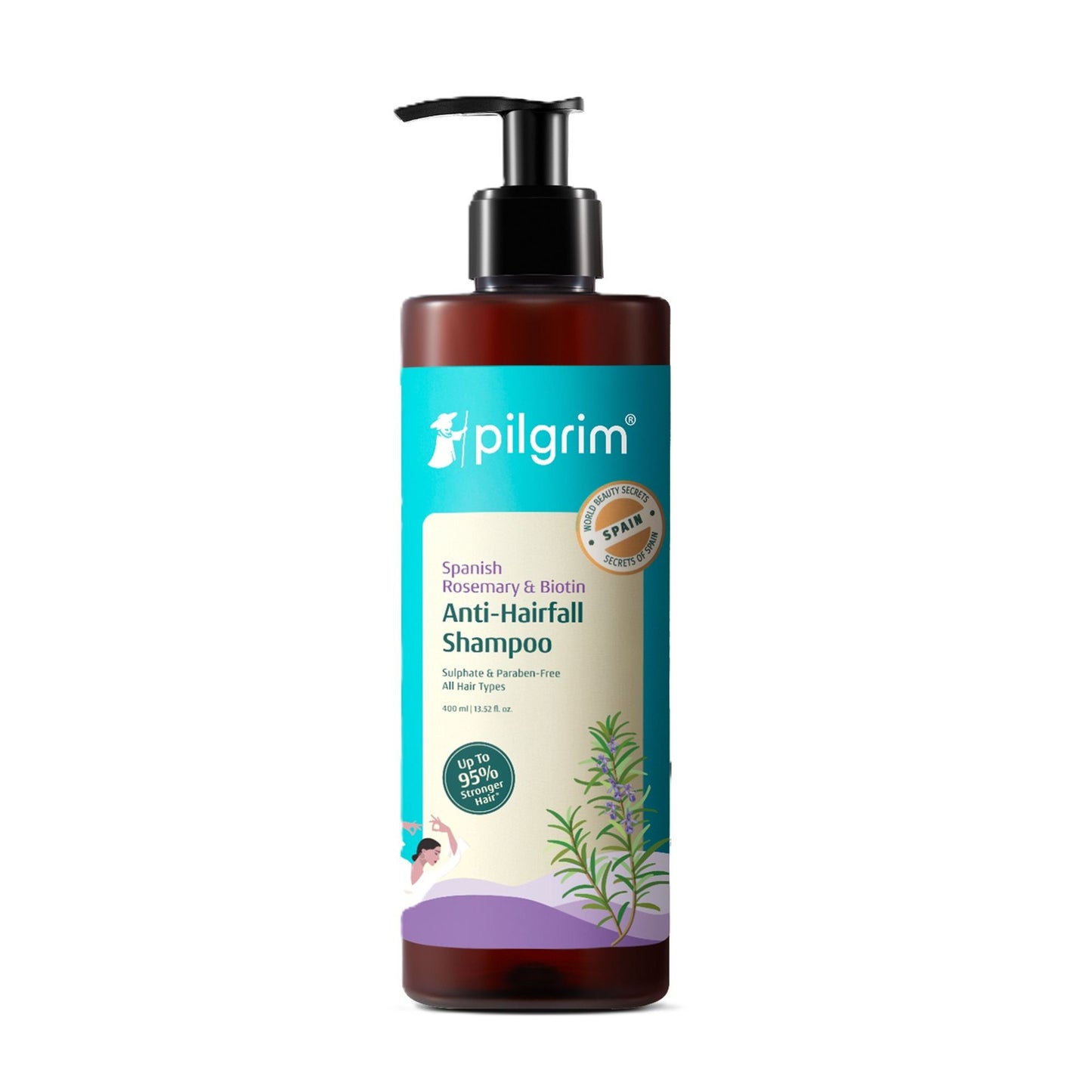 Pilgrim Spanish Rosemary & Biotin Anti Hairfall Control Shampoo Reduce Hairfall Upto 95% Strong Hair