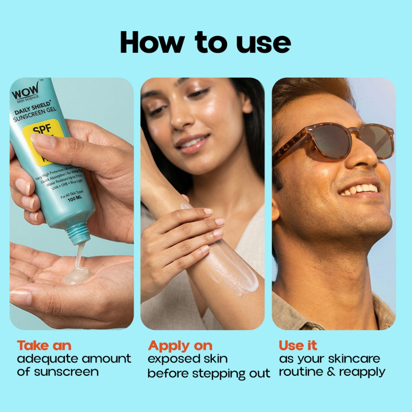 WOW Skin Science Sunscreen Gel SPF 55 PA++++ For All Skin Types