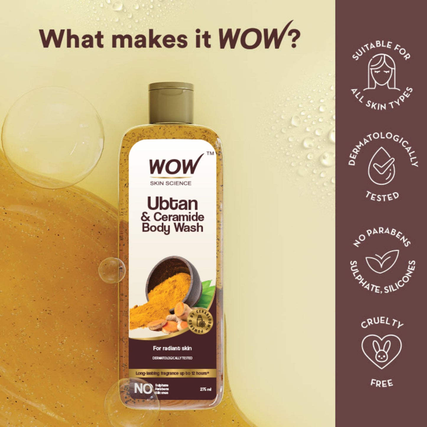 WOW Skin Science Ubtan & Ceramide Body Wash