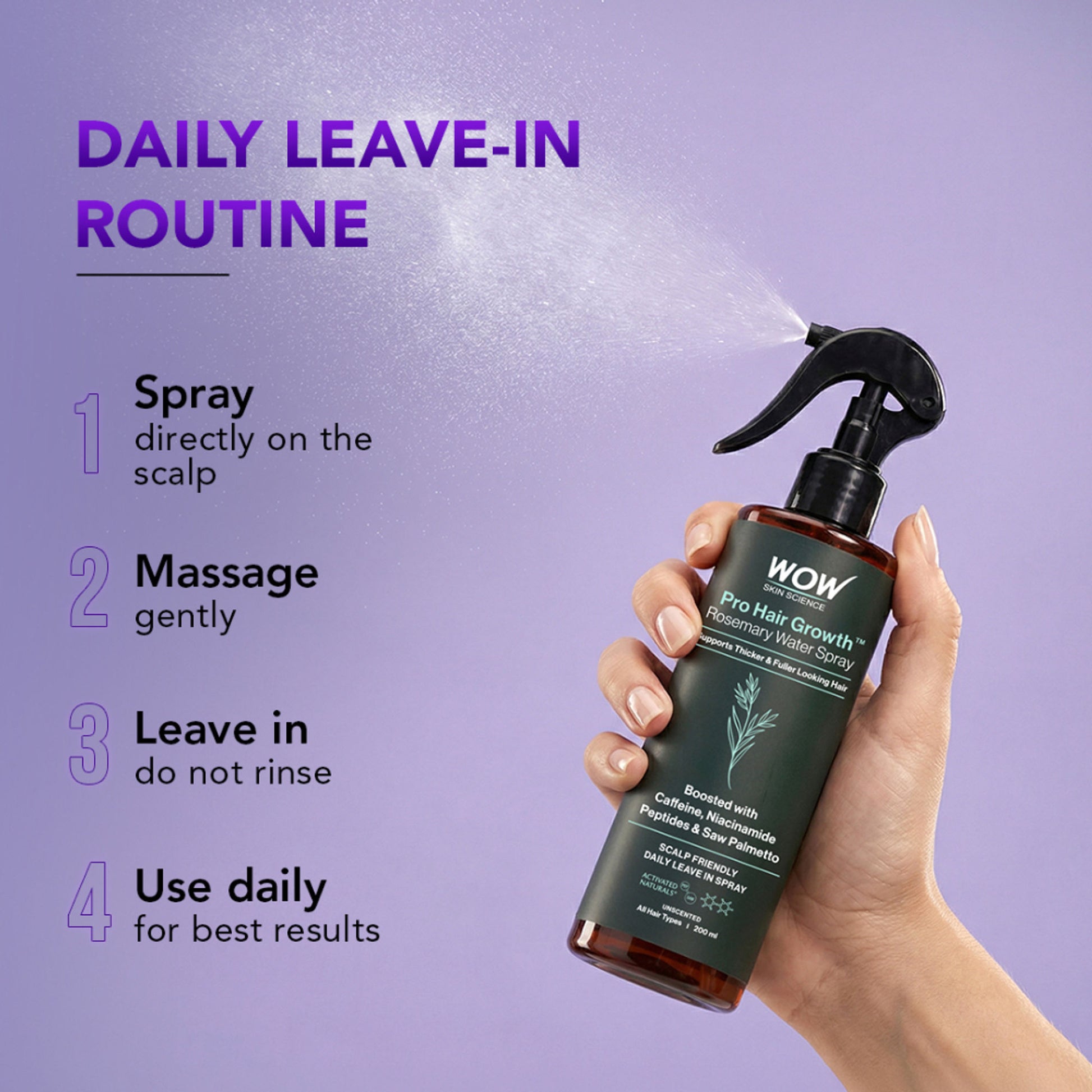 WOW Skin Science Rosemary + Biotin Pro Hair Growth Water Spray