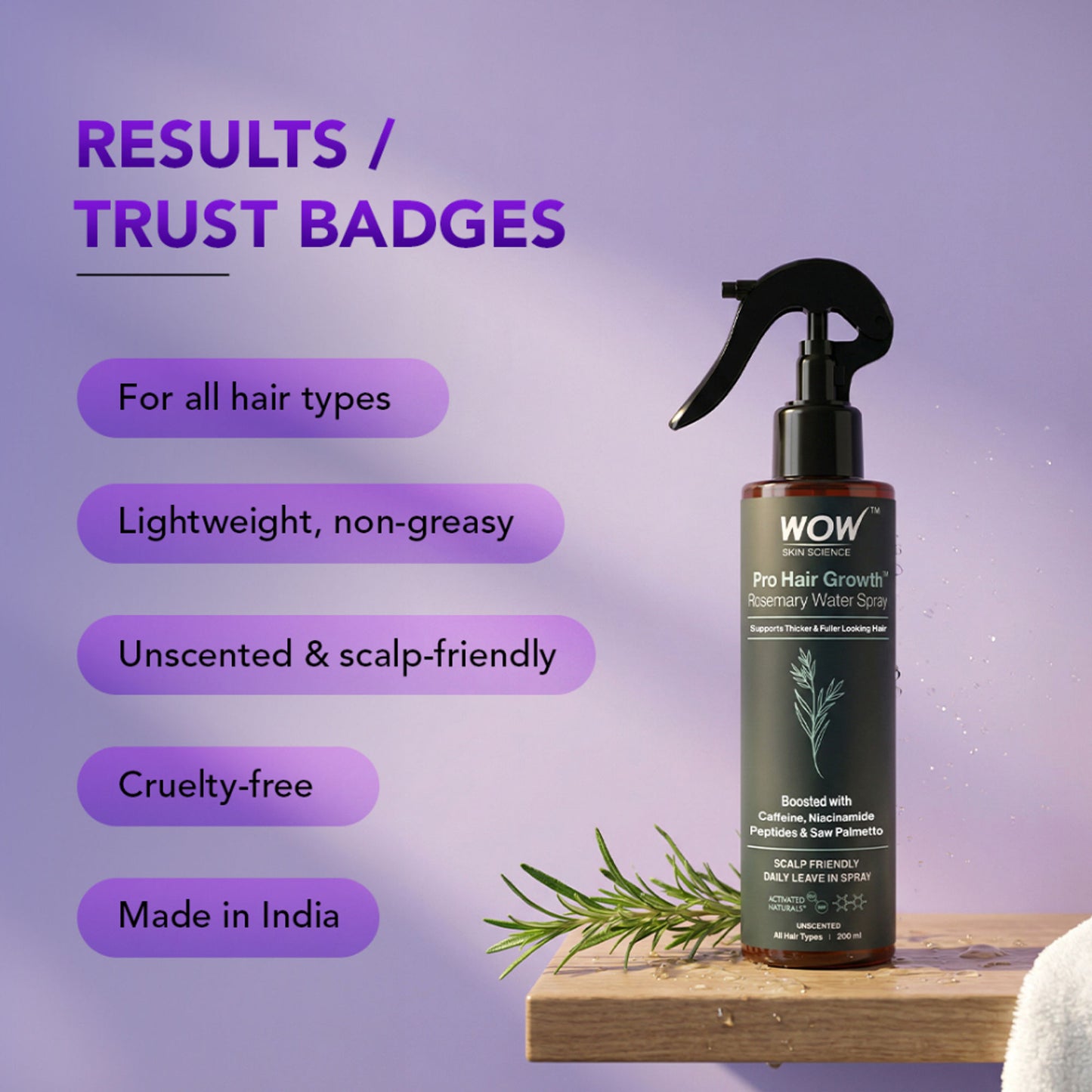 WOW Skin Science Rosemary + Biotin Pro Hair Growth Water Spray