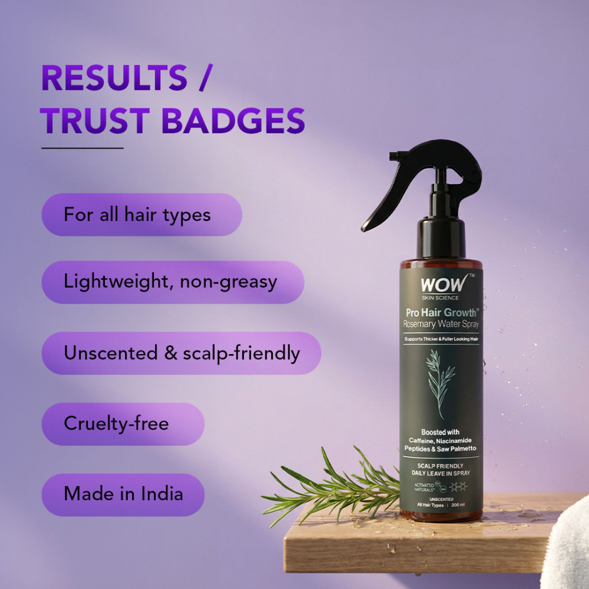 WOW Skin Science Rosemary + Biotin Pro Hair Growth Water Spray