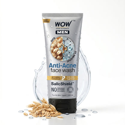 WOW Skin Science Men Oats + 2% Salicylic Anti-Acne Face Wash