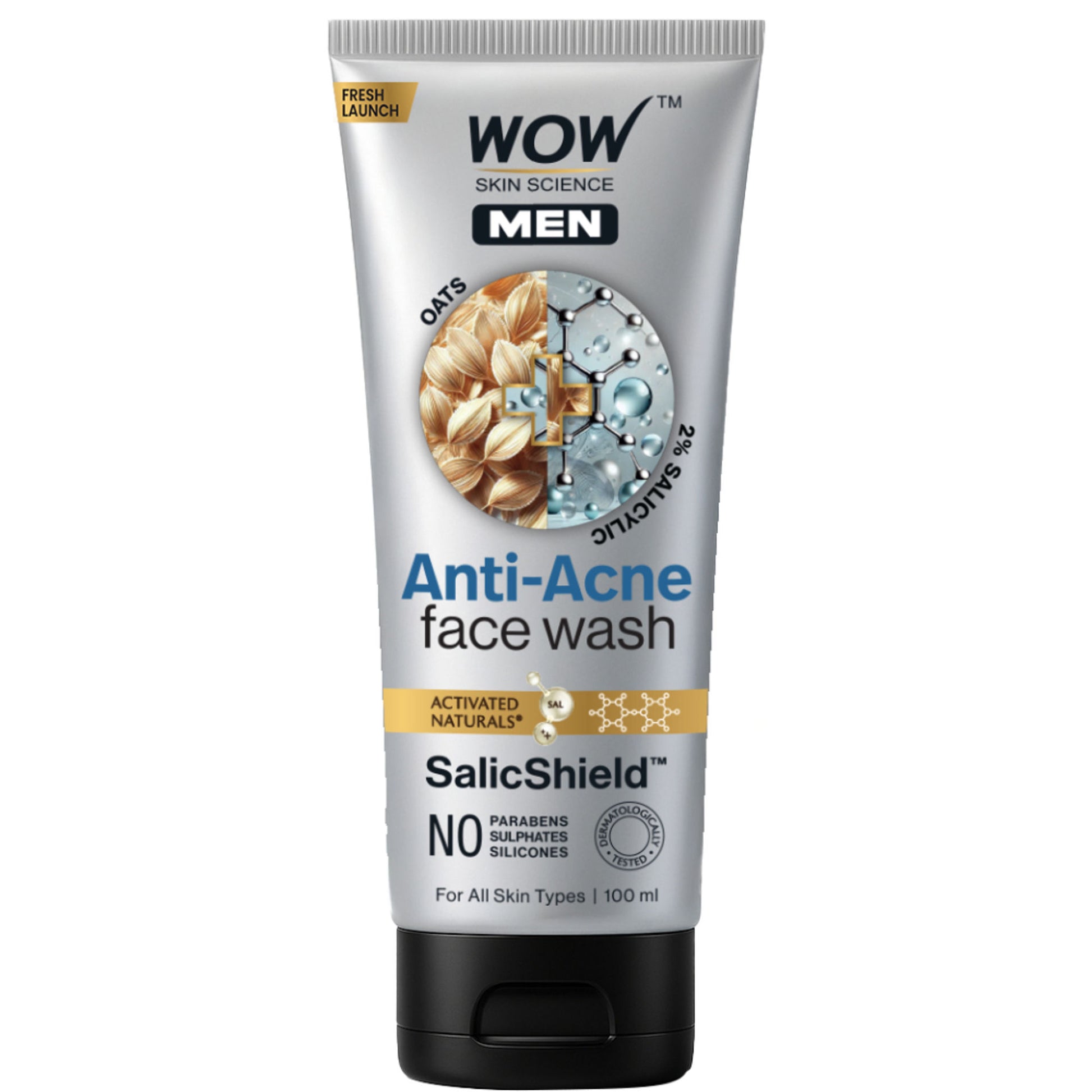 WOW Skin Science Men Oats + 2% Salicylic Anti-Acne Face Wash