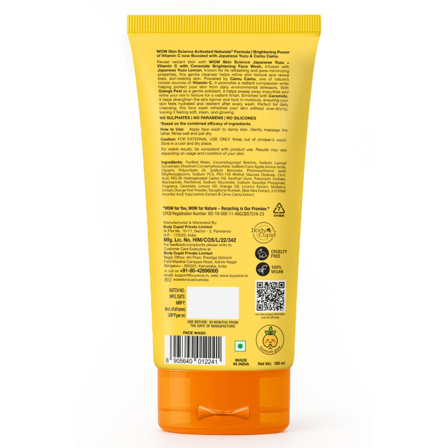 WOW Skin Science Japanese Yuzu Face Wash