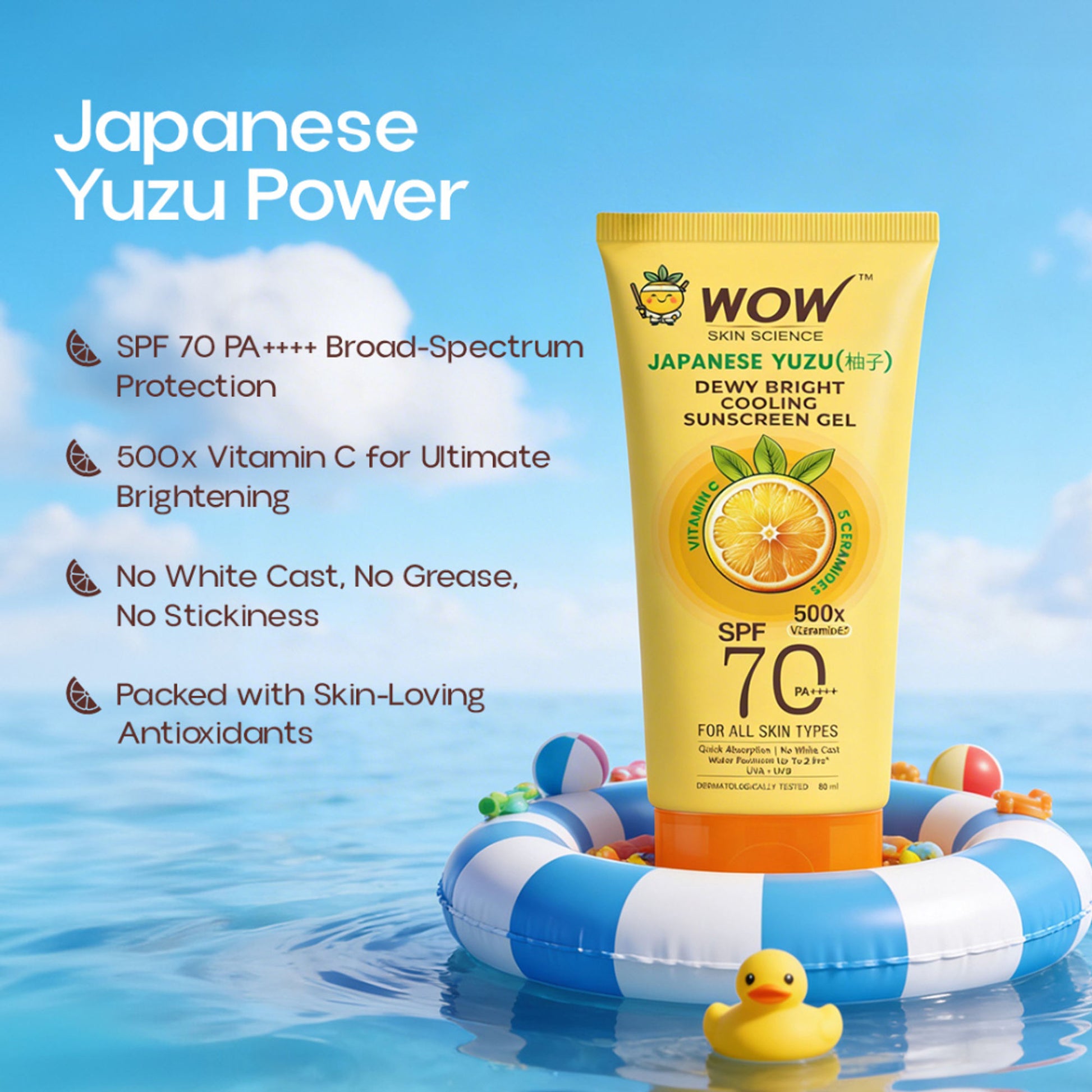 WOW Skin Science Japanese Yuzu Dewy Bright Sunscreen Gel