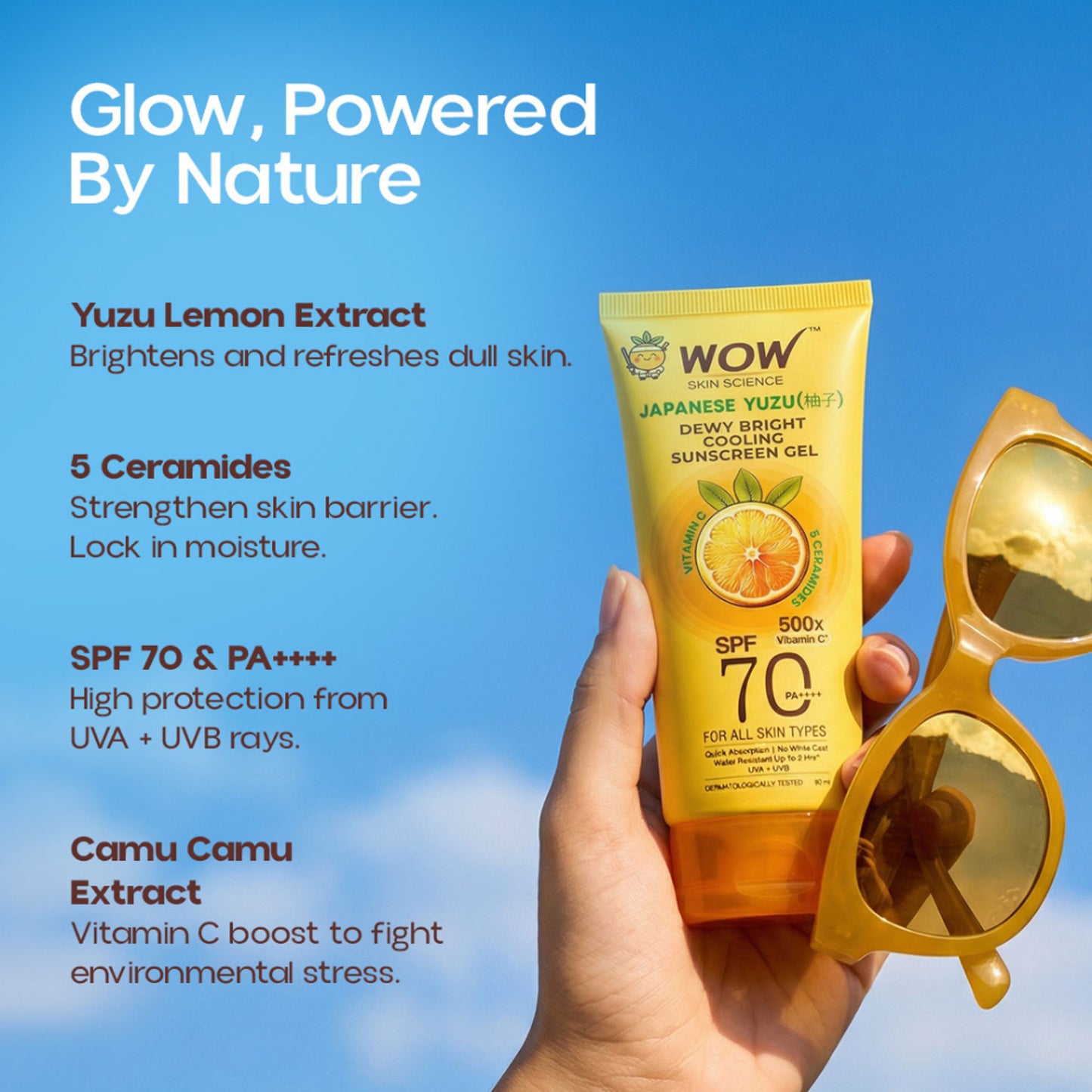 WOW Skin Science Japanese Yuzu Dewy Bright Sunscreen Gel