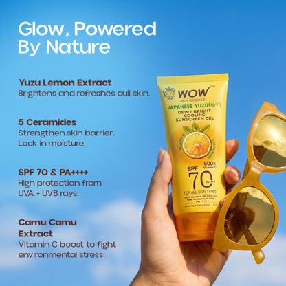 WOW Skin Science Japanese Yuzu Dewy Bright Sunscreen Gel